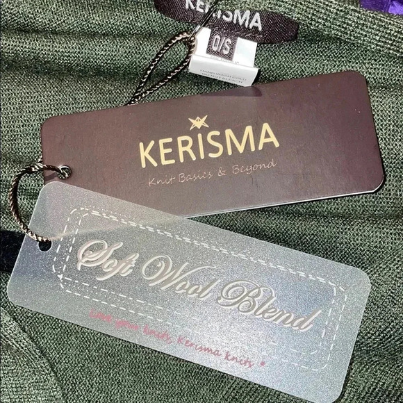 Kerisma Green Chunky Knit Shrug with Mock Neck - Picture 4 of 5